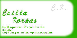 csilla korpas business card